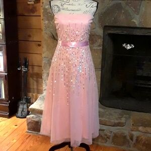 BCBGMAXAZRIA party or prom dress pink retro